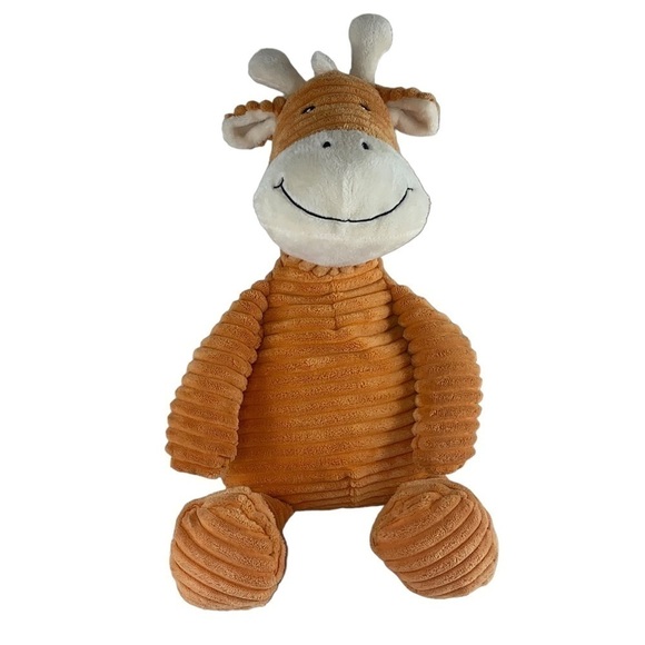 Unipak Giraffe Kordy Corduroy Stuffed Animal Chenille Orange Plush Toy - Picture 4 of 9